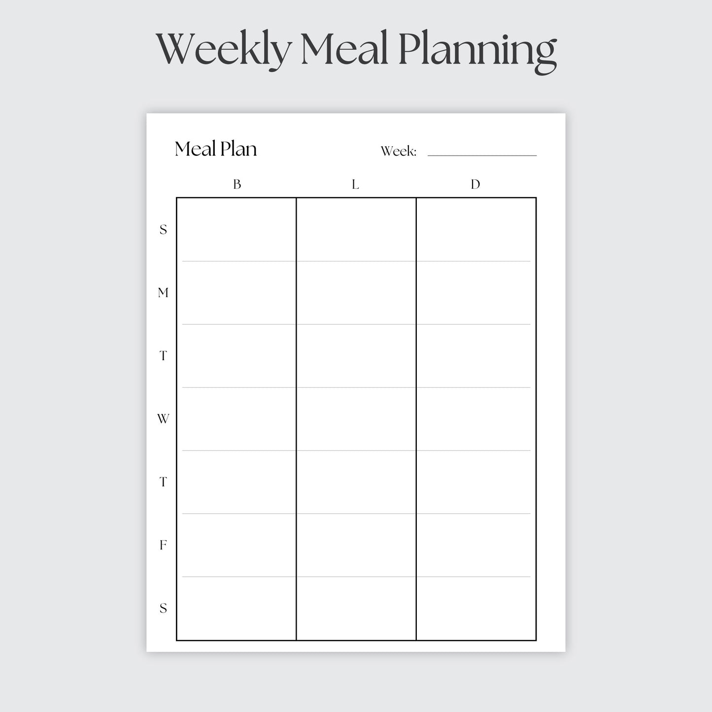 Meal Prep Journal