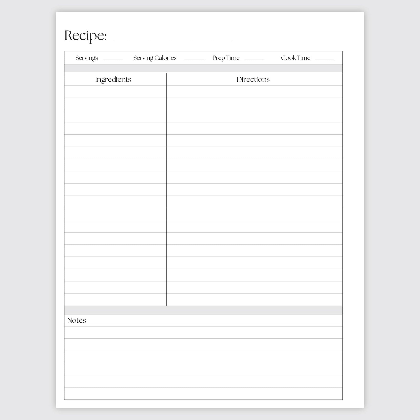 Recipe Notebook product cover preview