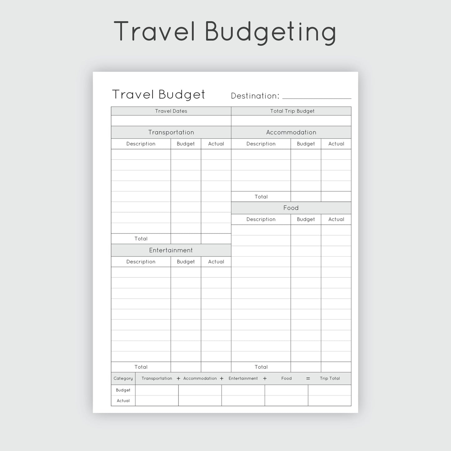 Budget Planner - Tropic