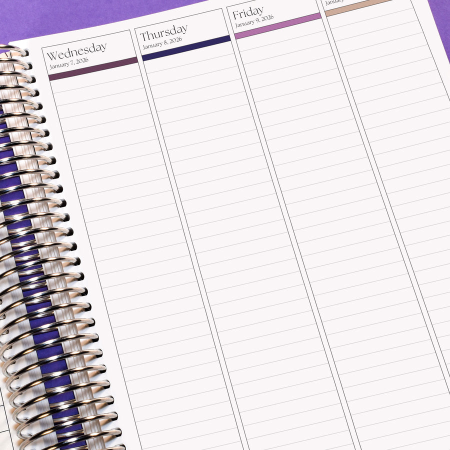 Weekly vertical lined layout preview