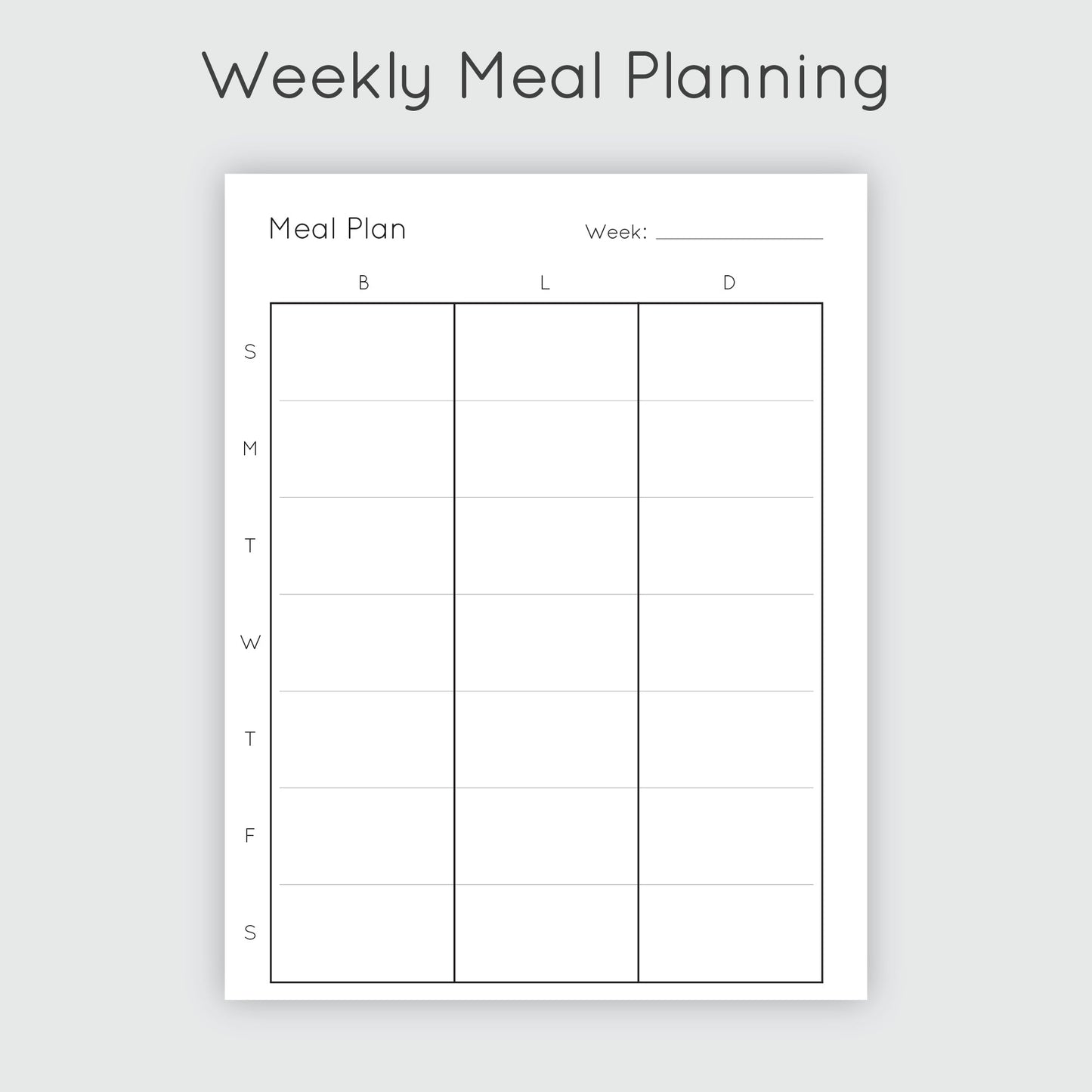 Meal Prep Planner - Bliss