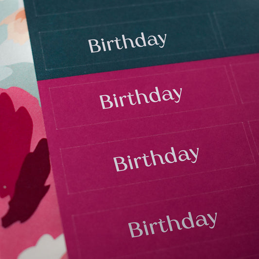 Birthday Sticker Sheets - "Birthday" (2 Sheets) - Colibri Paper Co
