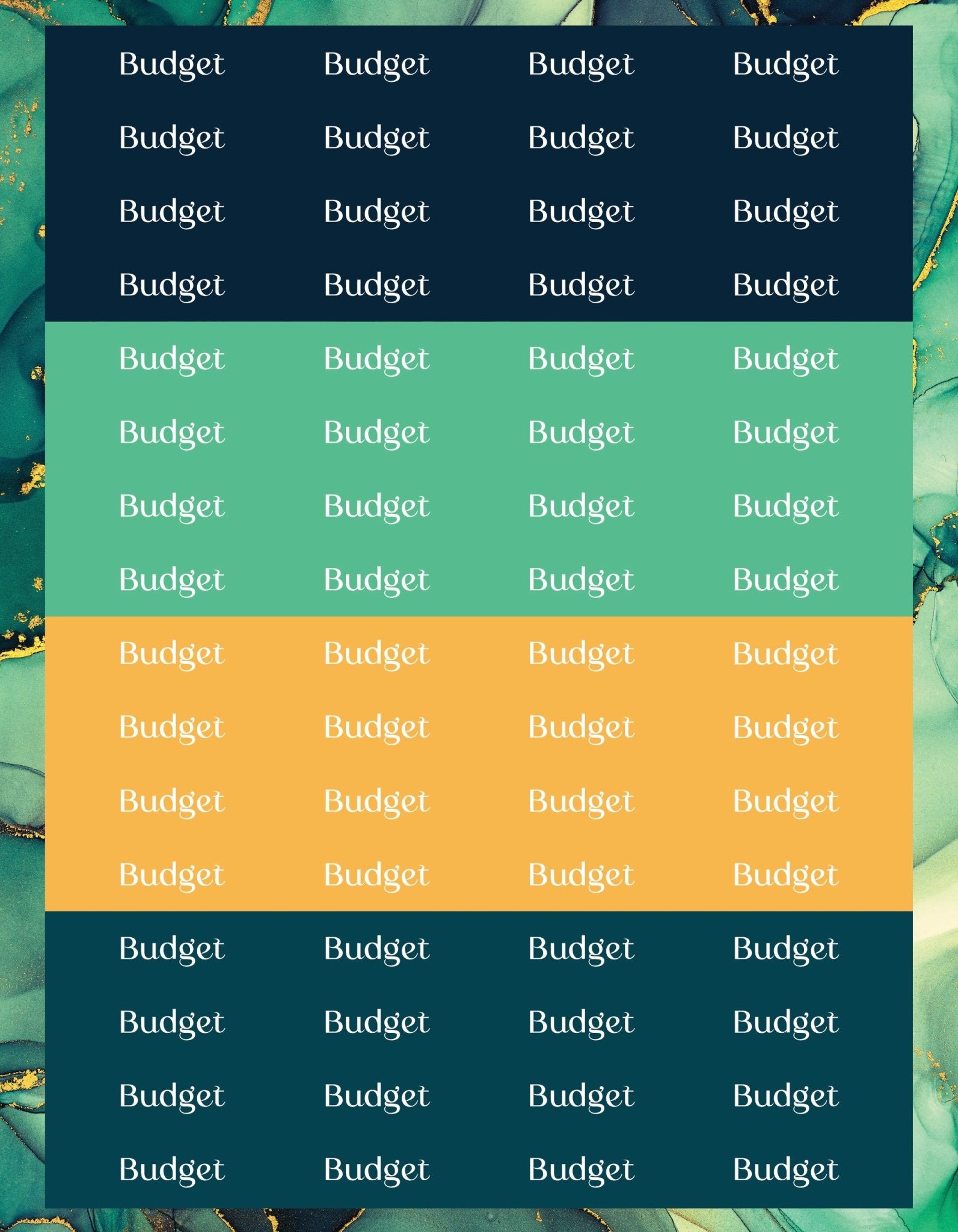 Budget Sticker Sheets - 9 Designs/Colors - Colibri Paper Co