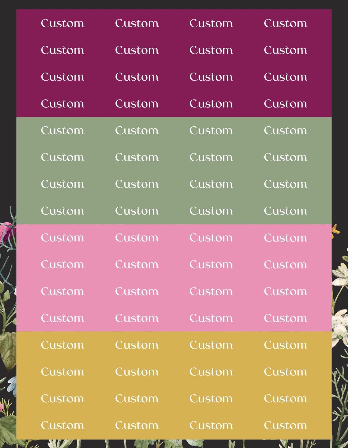 Custom Word Stickers - Customizable Sticker Sheets - Colibri Paper Co