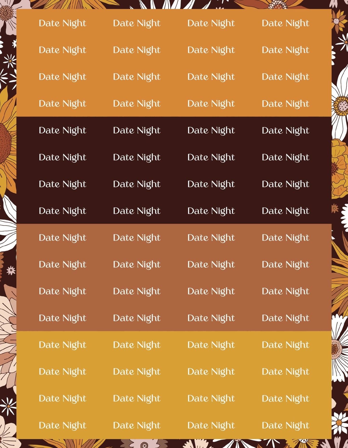 Date Night Sticker Sheets - 9 Designs/Colors - Colibri Paper Co