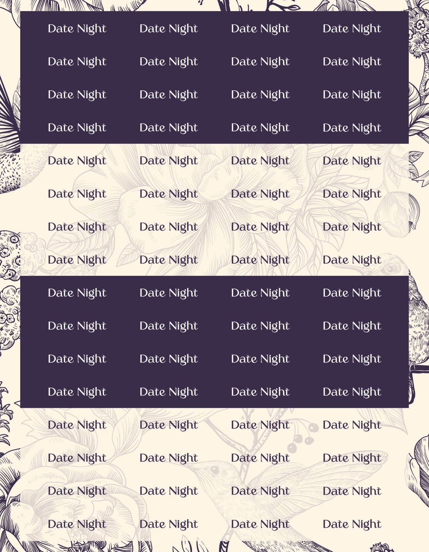 Date Night Sticker Sheets - 9 Designs/Colors - Colibri Paper Co