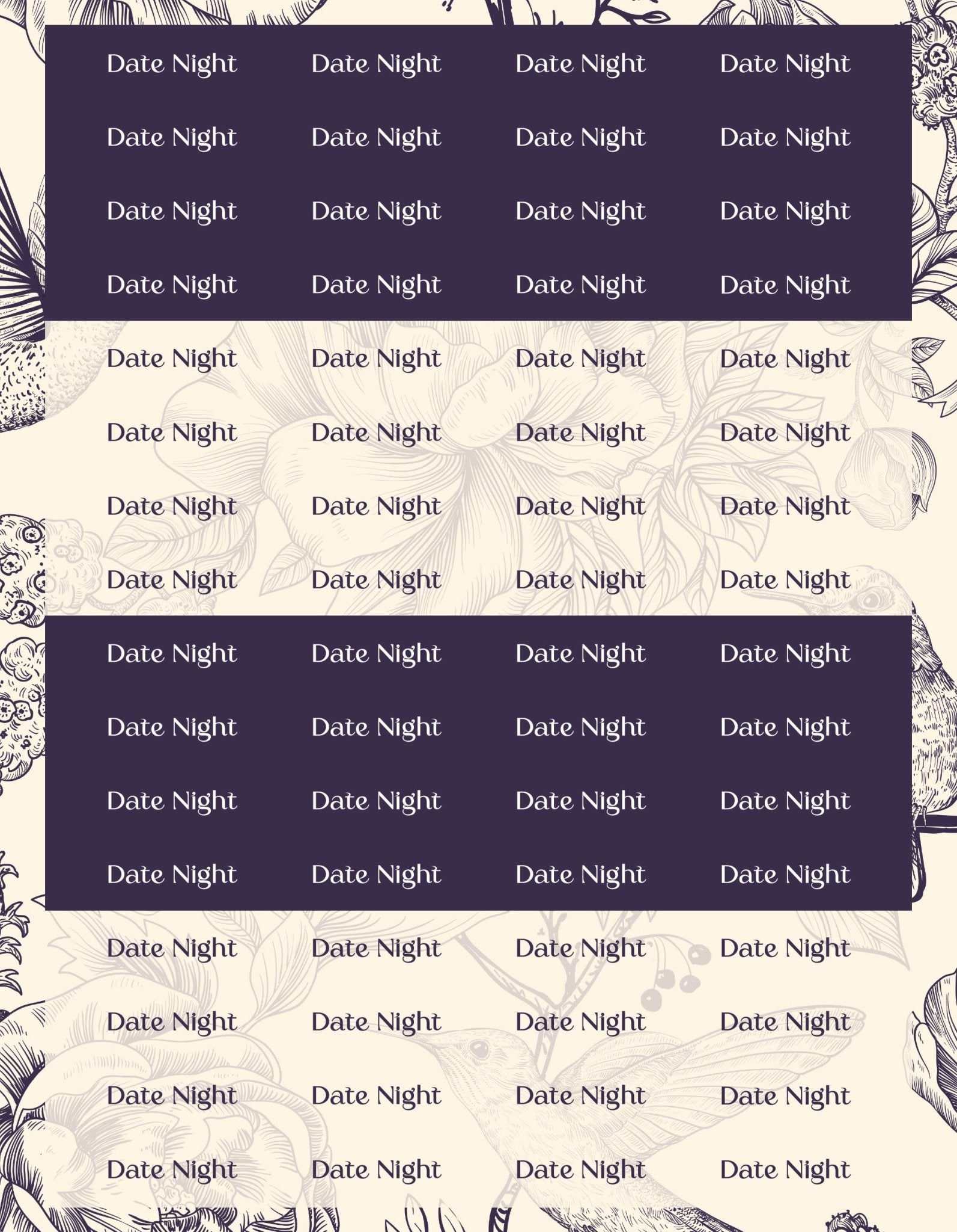 Date Night Sticker Sheets - 9 Designs/Colors - Colibri Paper Co