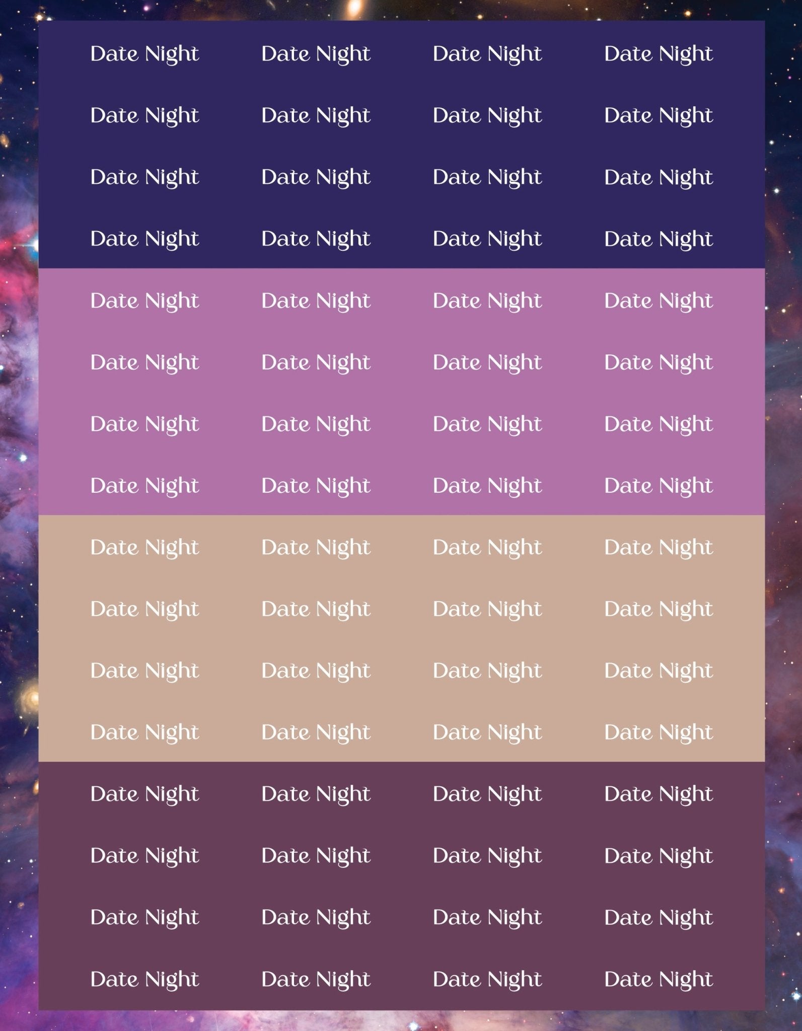 Date Night Sticker Sheets - 9 Designs/Colors - Colibri Paper Co