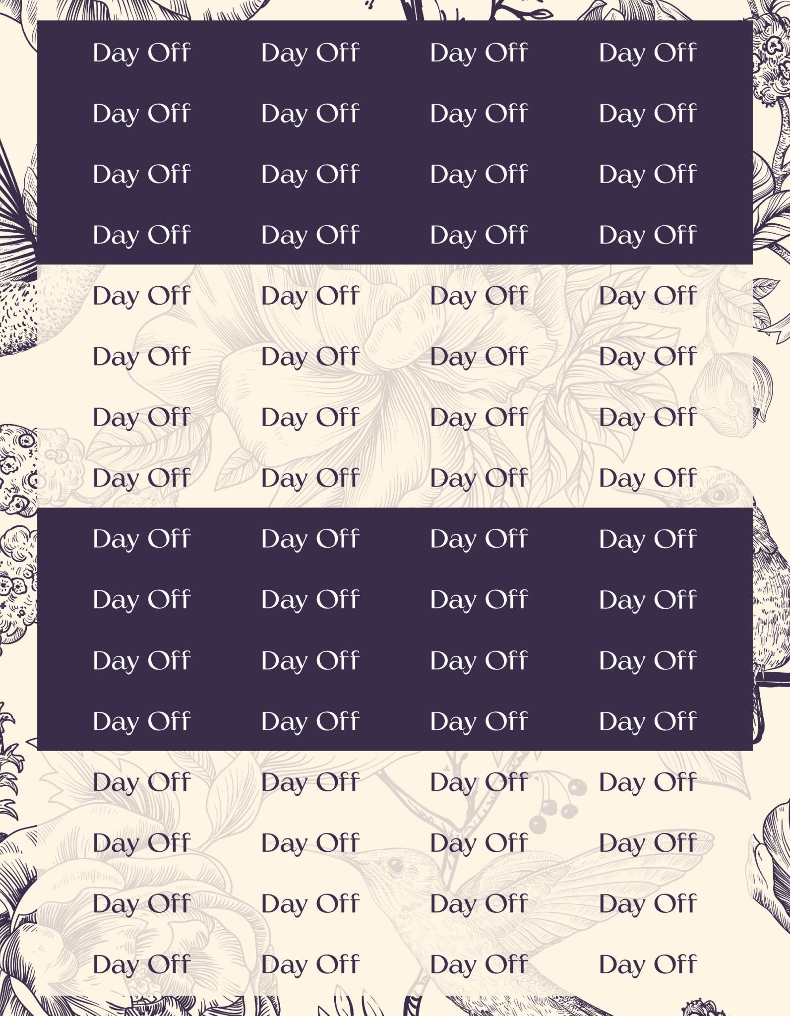 Day Off Sticker Sheets - 9 Designs/Colors - Colibri Paper Co
