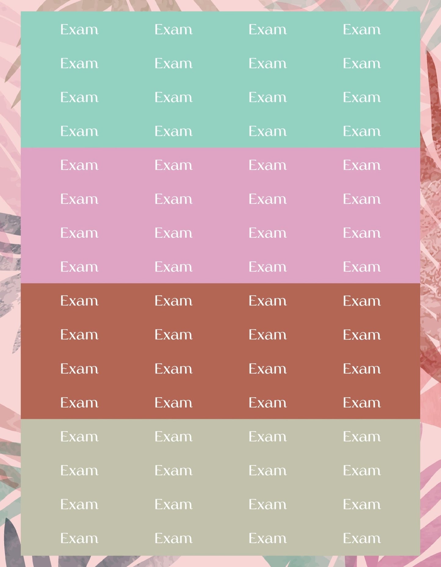Exam Sticker Sheets - 9 Designs/Colors - Colibri Paper Co