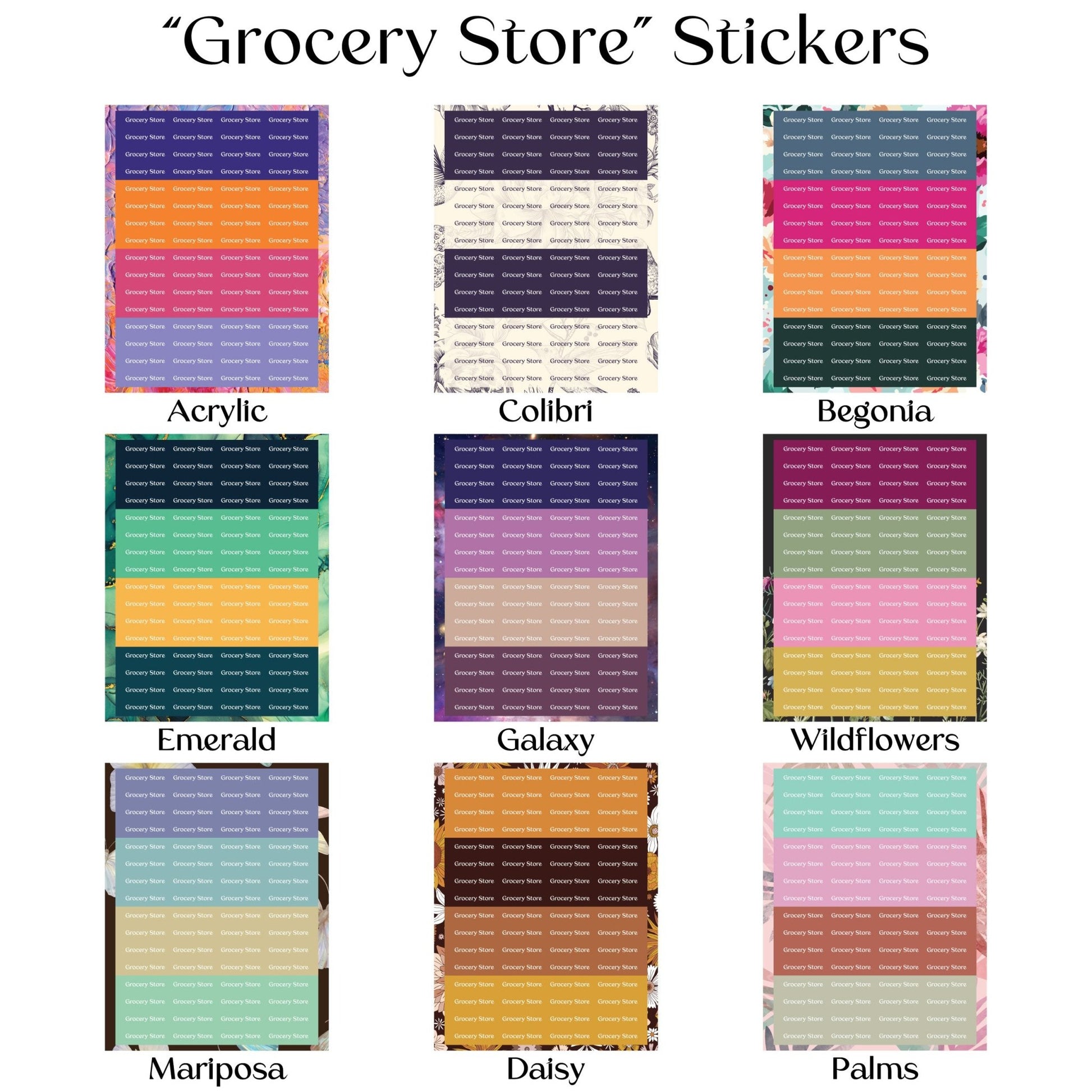 Grocery Store Sticker Sheets - "Grocery Store" - Colibri Paper Co