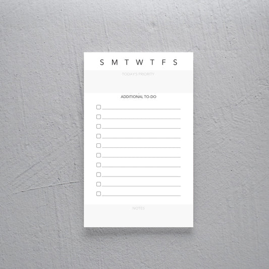 Minimalist To-Do Notepad - 5x8 - 50 Pages - Colibri Paper Co