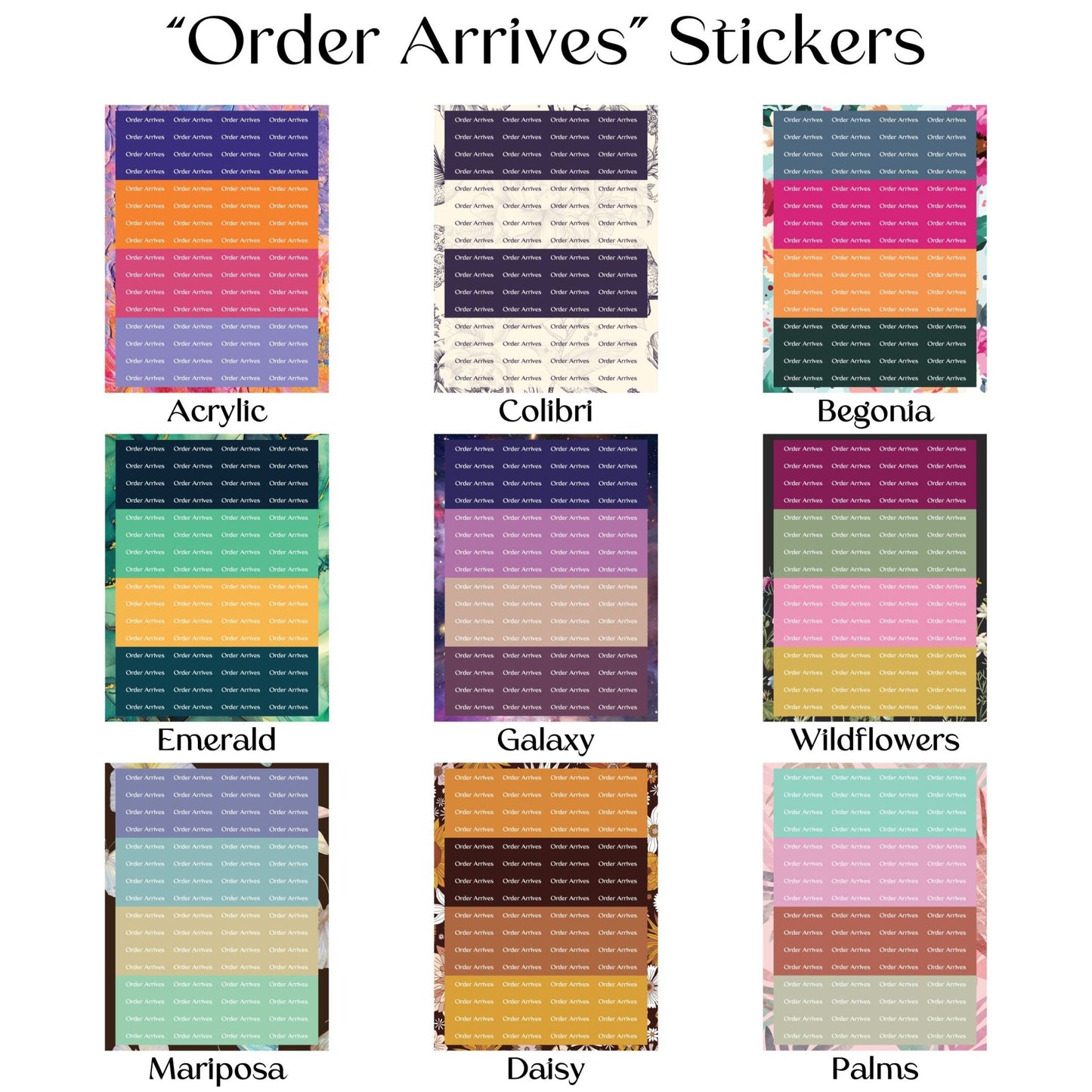 Order Arrives Sticker Sheets - "Order Arrives" - Colibri Paper Co