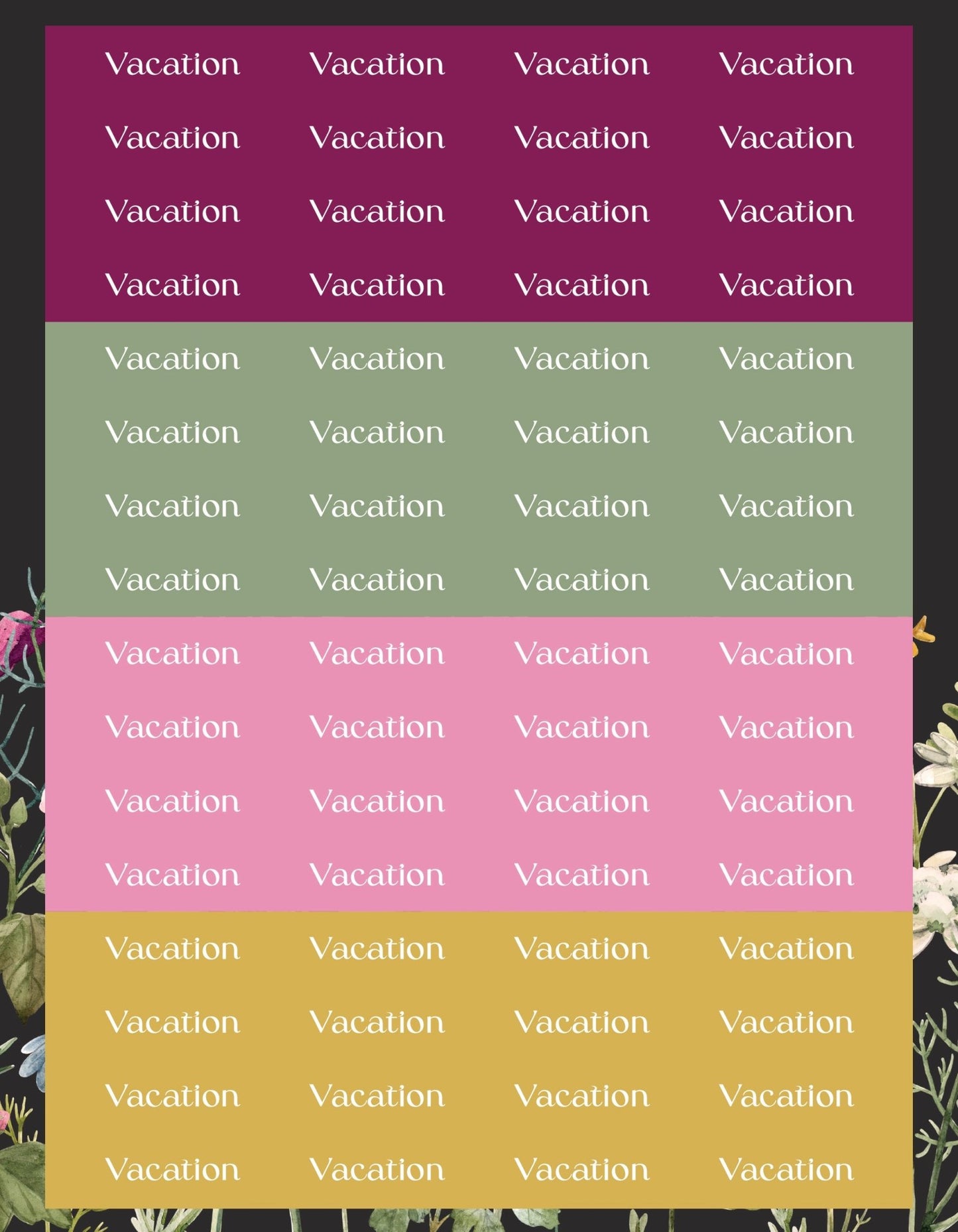 Vacation Sticker Sheets - 9 Designs/Colors - Colibri Paper Co